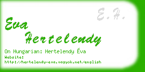 eva hertelendy business card